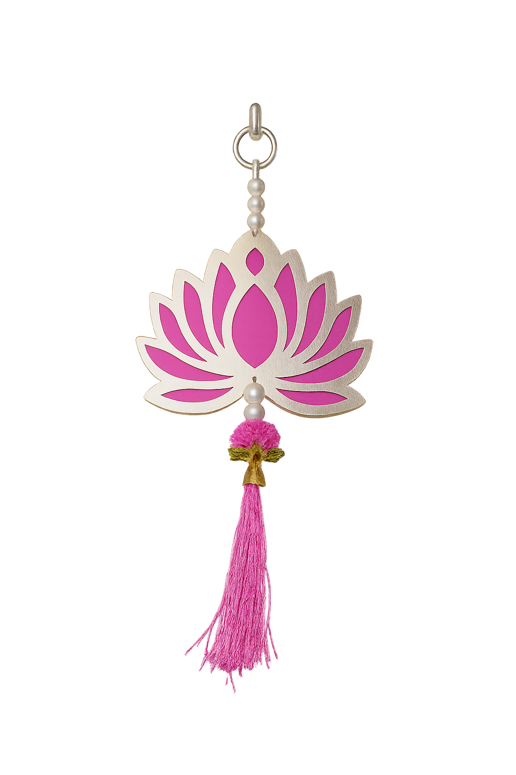 Handmade Lotus Hanging with Tassel | Temple, Home & Festive Decoration - Pack of 6