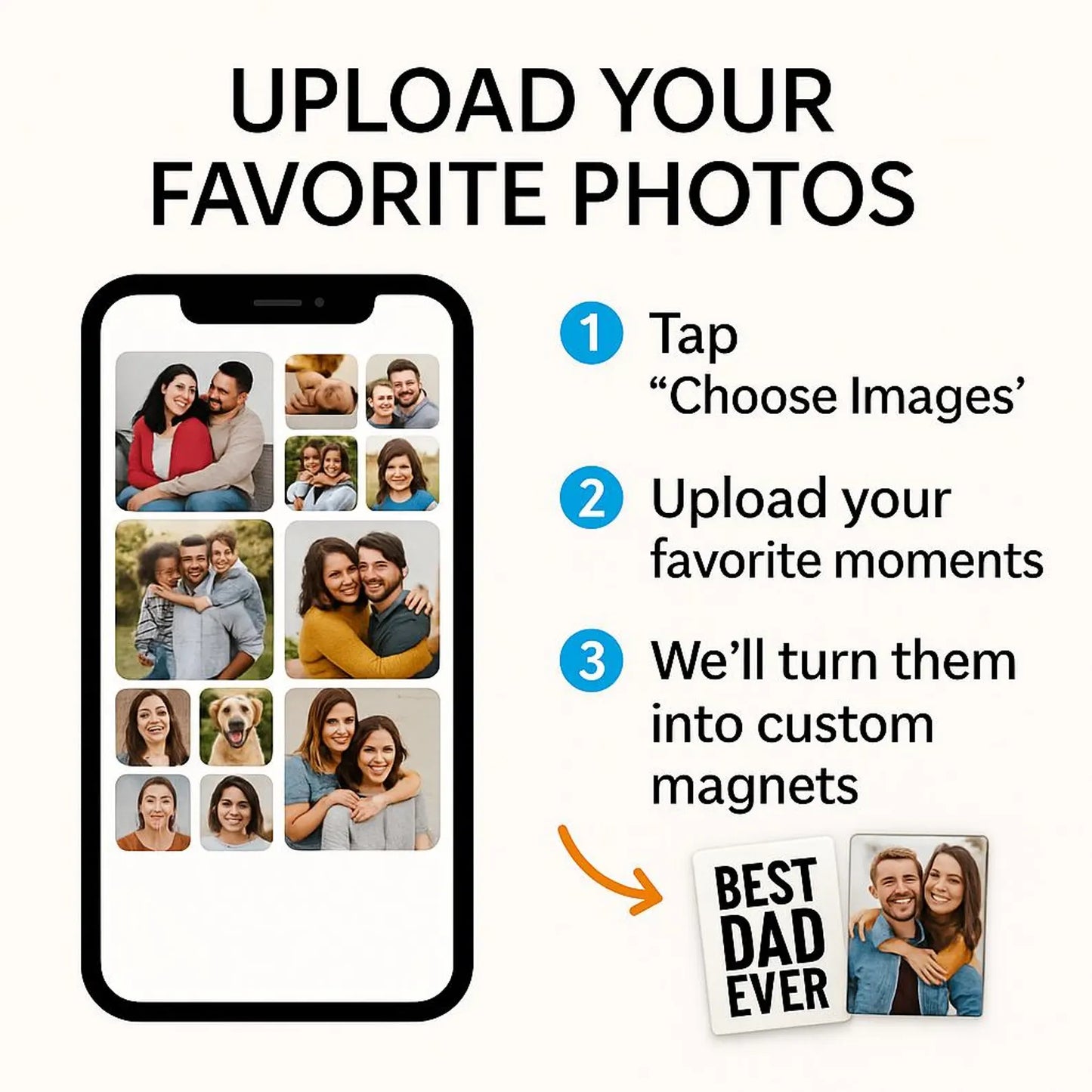 Round Custom Photo Fridge Magnet | Personalize & Gift Memories