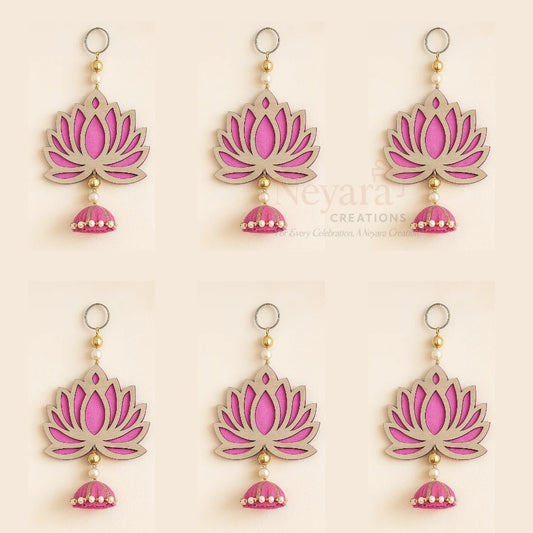 Pack of 6 Lotus Dome Wall Hangings – Elegant Decorative Accents for Home & Festive Décor