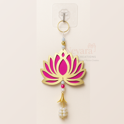 Lotus Design Wall Hanging with Pearl Tassel - Pack of 6