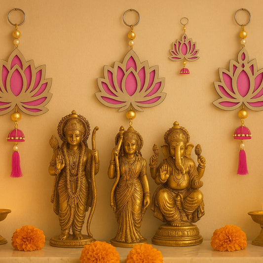 Pack of 6 Lotus Dome Wall Hangings – Elegant Decorative Accents for Home & Festive Décor