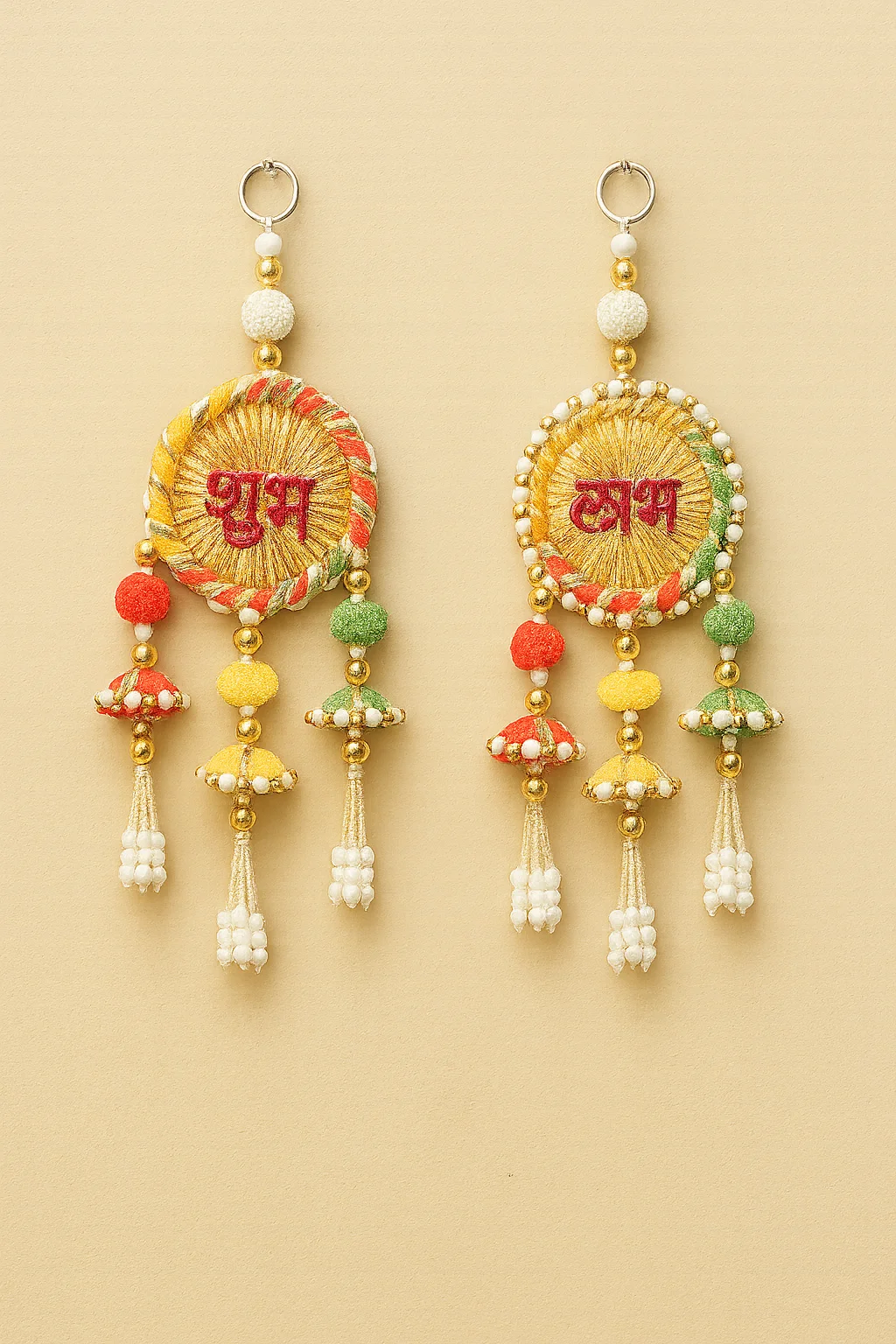 Pack of 2 Shubh Labh Wall Hanging – Traditional Decorative Door Hangings for Home & Festive Décor