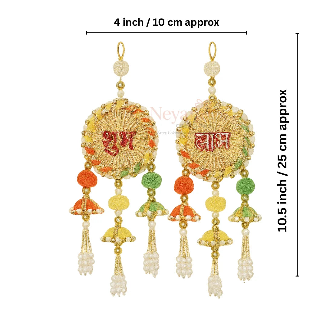 Pack of 2 Shubh Labh Wall Hanging – Traditional Decorative Door Hangings for Home & Festive Décor