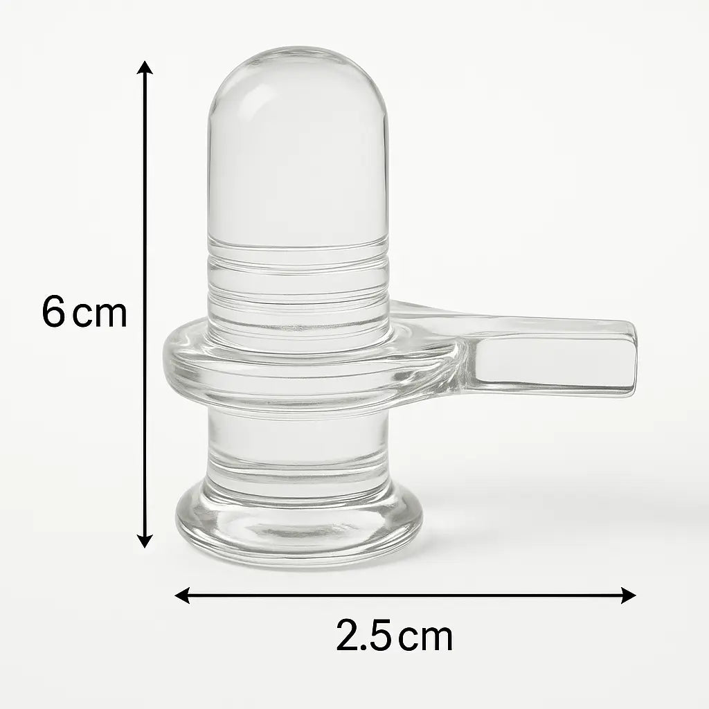 Crystal Shivling for Home Temple & Pooja | 6 cm Spiritual Vastu Item