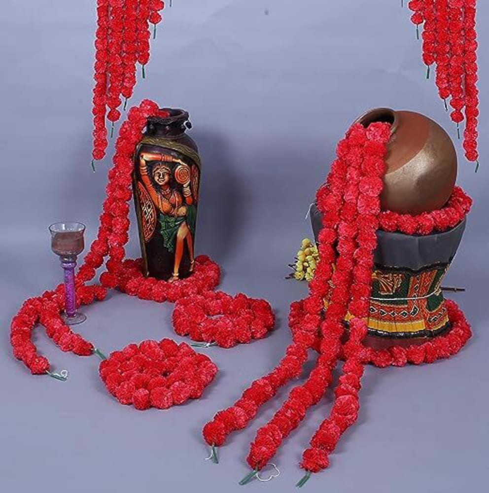 Artificial Genda Flower Garland for Decoration | Home, Temple & Festival Décor