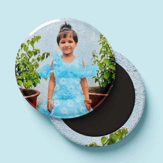 Round Custom Photo Fridge Magnet | Personalize & Gift Memories