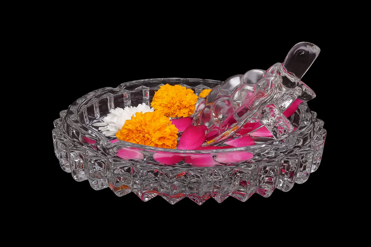 Crystal Tortoise with Plate – Vastu & Feng Shui Good Luck Showpiece for Home & Office Décor (Transparent White)