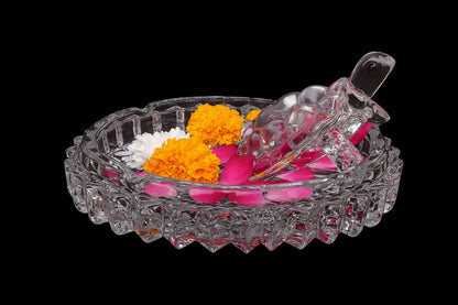 Crystal Tortoise with Plate – Vastu & Feng Shui Good Luck Showpiece for Home & Office Décor (Transparent White)